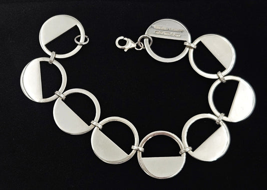 Aarikka Jewelry Paola Suhonen Aarikka Finland Sterling Silver Modernist Bracelet Circa 1964