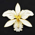 Aksel Holmsen Jewelry Rare Aksel Holmsen Norway Sterling & Enamel XL Orchid Brooch Circa 1940&