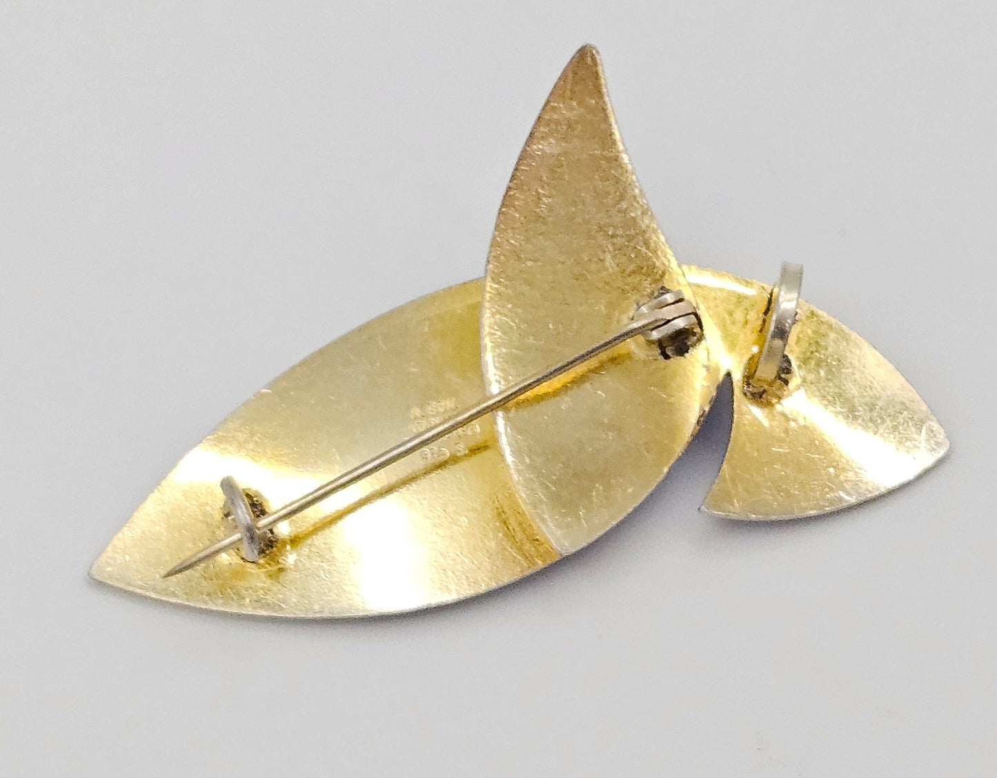 Albert Scharning Jewelry Albert Scharning Norway Sterling & Enamel Large Modernist Brooch 1930-40s