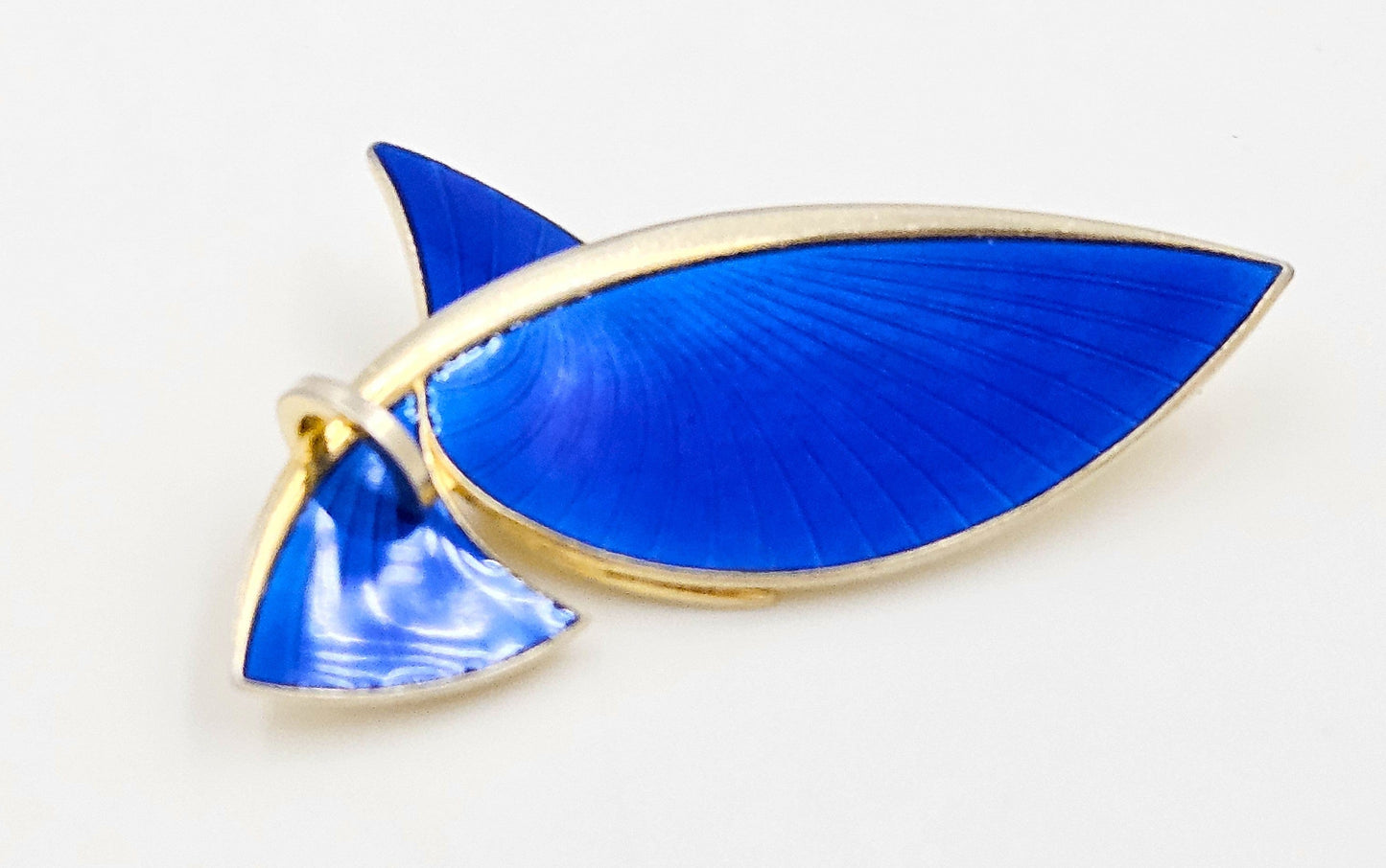 Albert Scharning Jewelry Albert Scharning Norway Sterling & Enamel Large Modernist Brooch 1930-40s