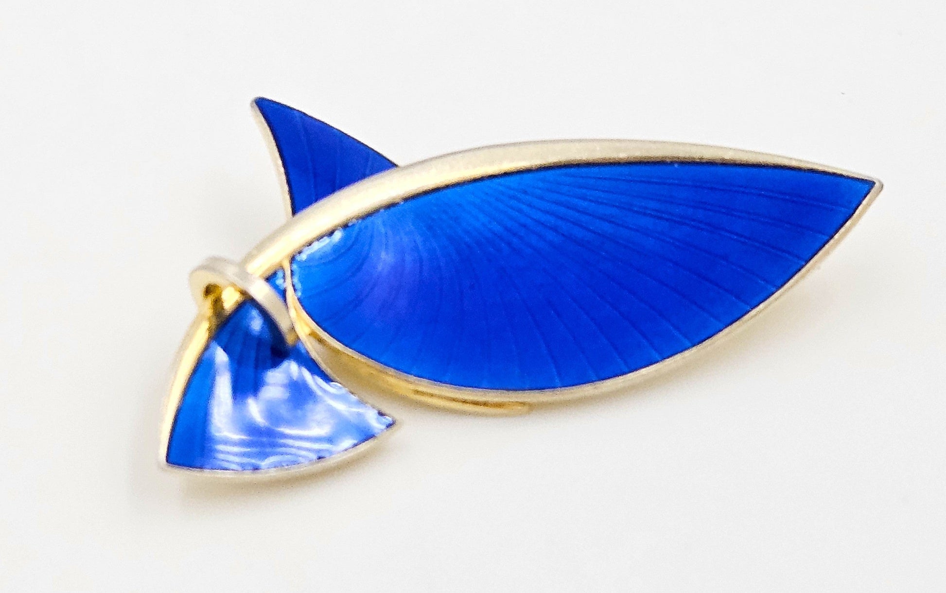 Albert Scharning Jewelry Albert Scharning Norway Sterling & Enamel Large Modernist Brooch 1930-40s