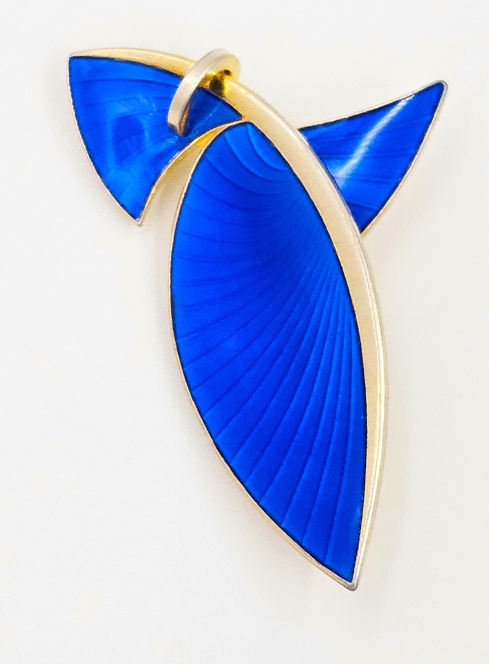 Albert Scharning Jewelry Albert Scharning Norway Sterling & Enamel Large Modernist Brooch 1930-40s