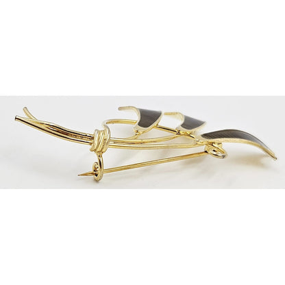 Albert Scharning Jewelry Albert Scharning Norway Sterling &amp; Enamel Large Modernist Brooch 1930-40s
