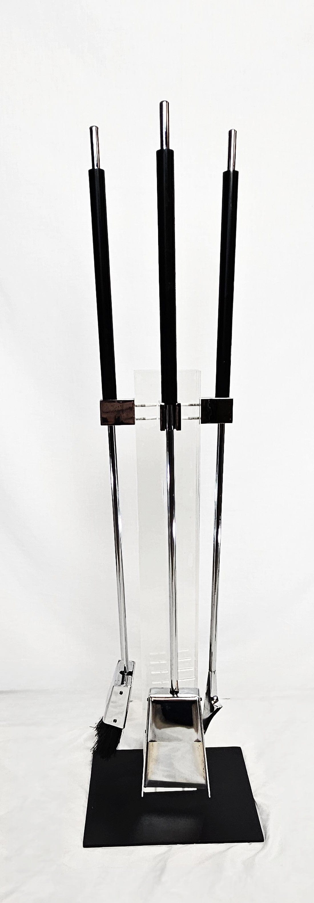Albrizzi Fireplace Tools MCM Albrizzi Italy Lucite Chrome Fireplace Tools