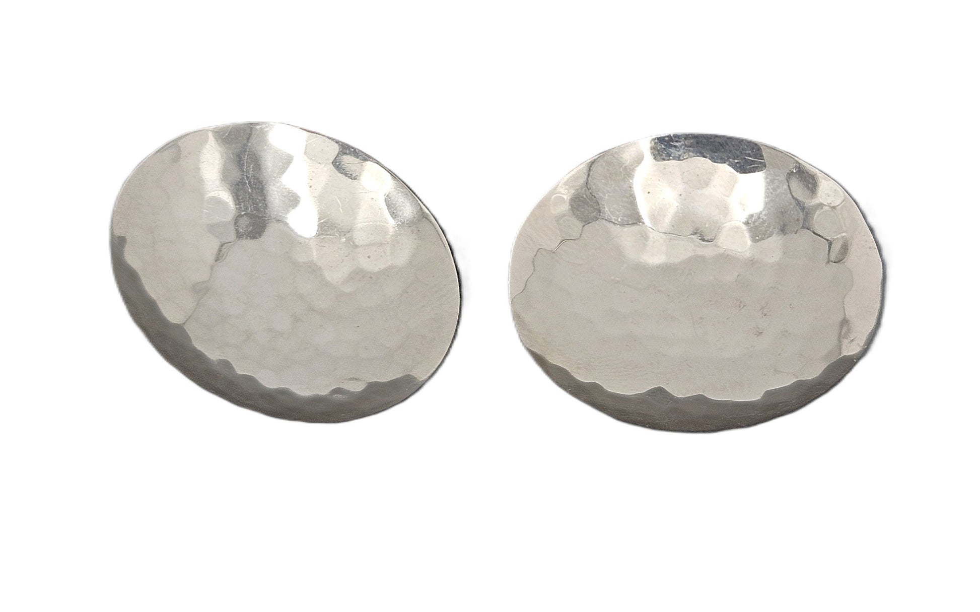Allan Adler Jewelry RARE Allan Adler Sterling Silver Modernist Textured Disc Earrings Circa 1950's