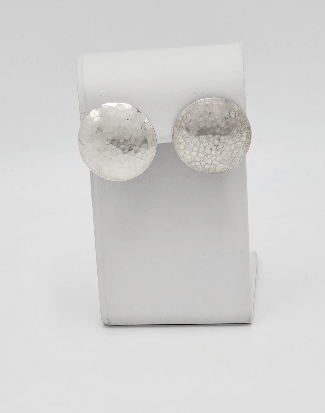 Allan Adler Jewelry RARE Allan Adler Sterling Silver Modernist Textured Disc Earrings Circa 1950's