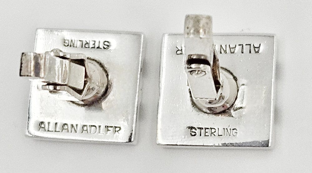 Allan Adler Jewelry Rare Iconic Designer Allan Adler Sterling Silver Modernist Cufflinks C. 1960's