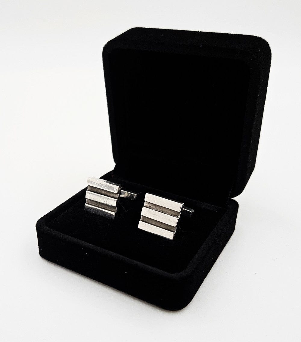 Allan Adler Jewelry Rare Iconic Designer Allan Adler Sterling Silver Modernist Cufflinks C. 1960's