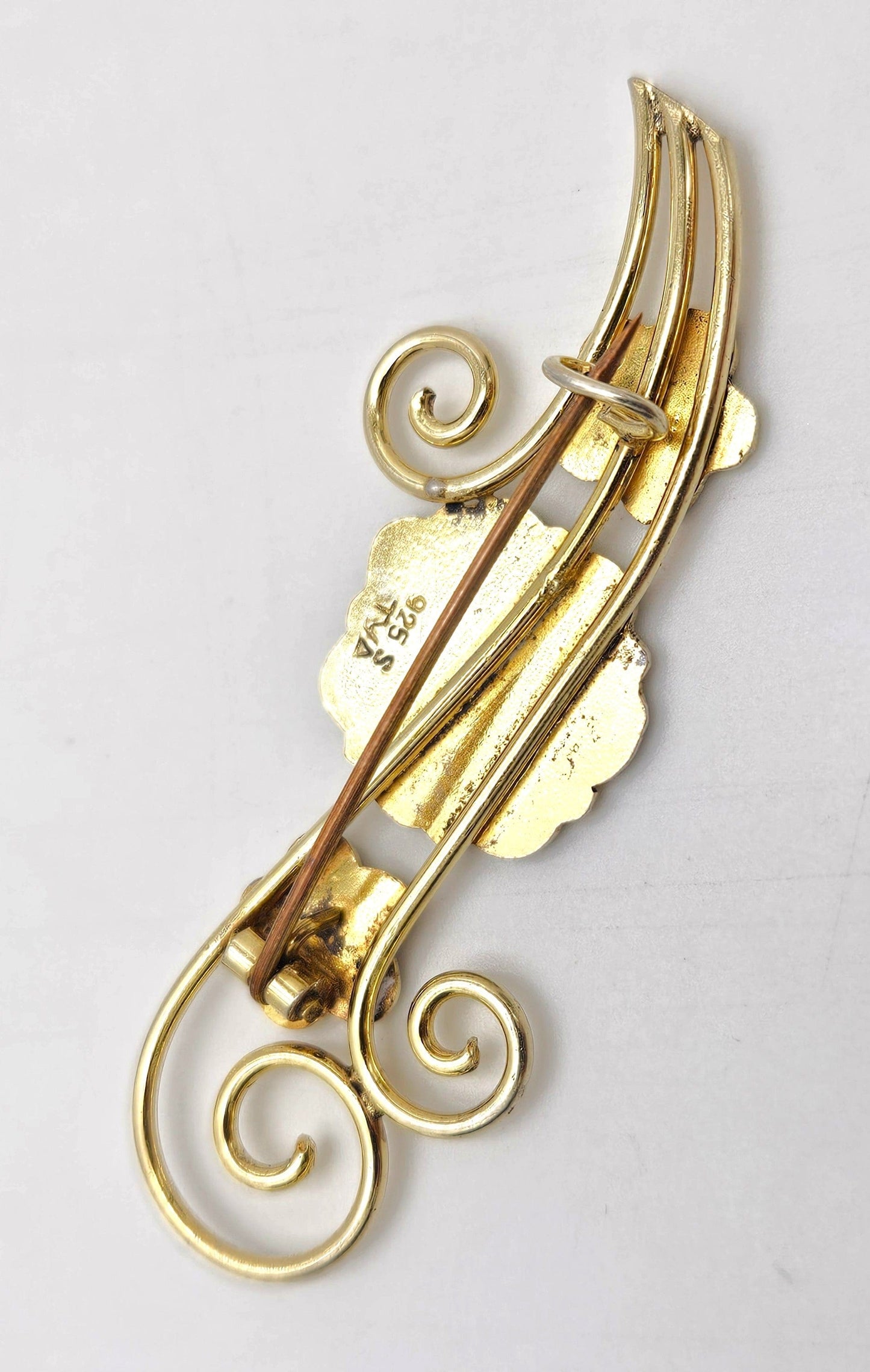 Andresen & Scheinpflug Jewelry Rare Andresen Scheinpflug Norway Sterling Enamel Multi Flower Brooch C 1930s