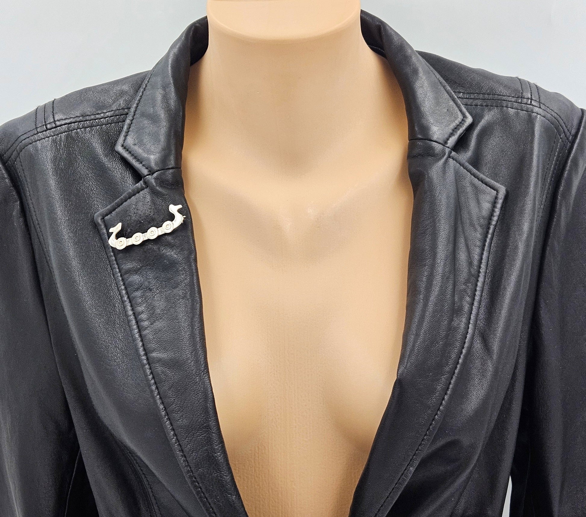 Antique Scandinavian Silver Viking Brooch Jewelry Antique Sterling Silver Scandinavian Viking Long Boat w/ Shields Brooch Pin