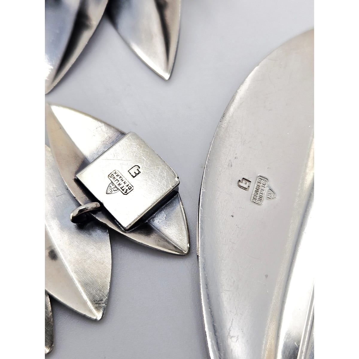 Rare EJ for Anton Michelsen Denmark Sterling Modernist Necklace