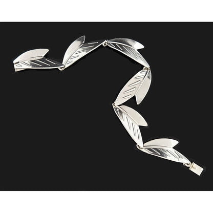 Arne Johansen Jewelry Arne Johansen Denmark Retro Modernist Sterling Silver Panel Link Bracelet 60s