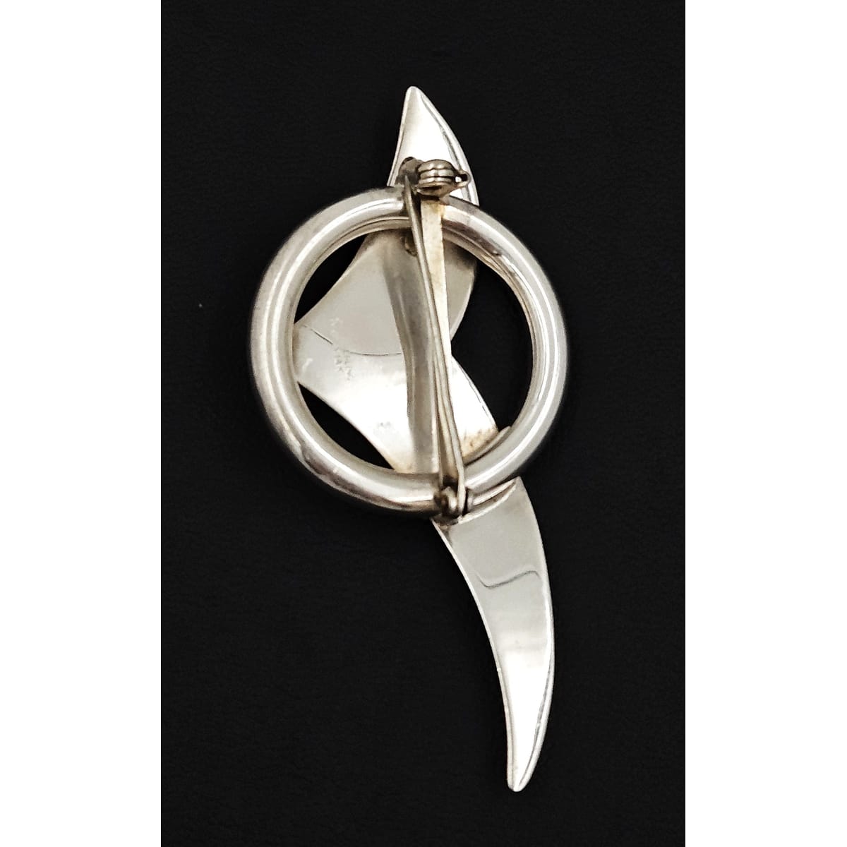 Artisan Brooch Jewelry Artisan Signed Sterling 14k Gold &amp; Pearl Modernist Bird Circle Brooch