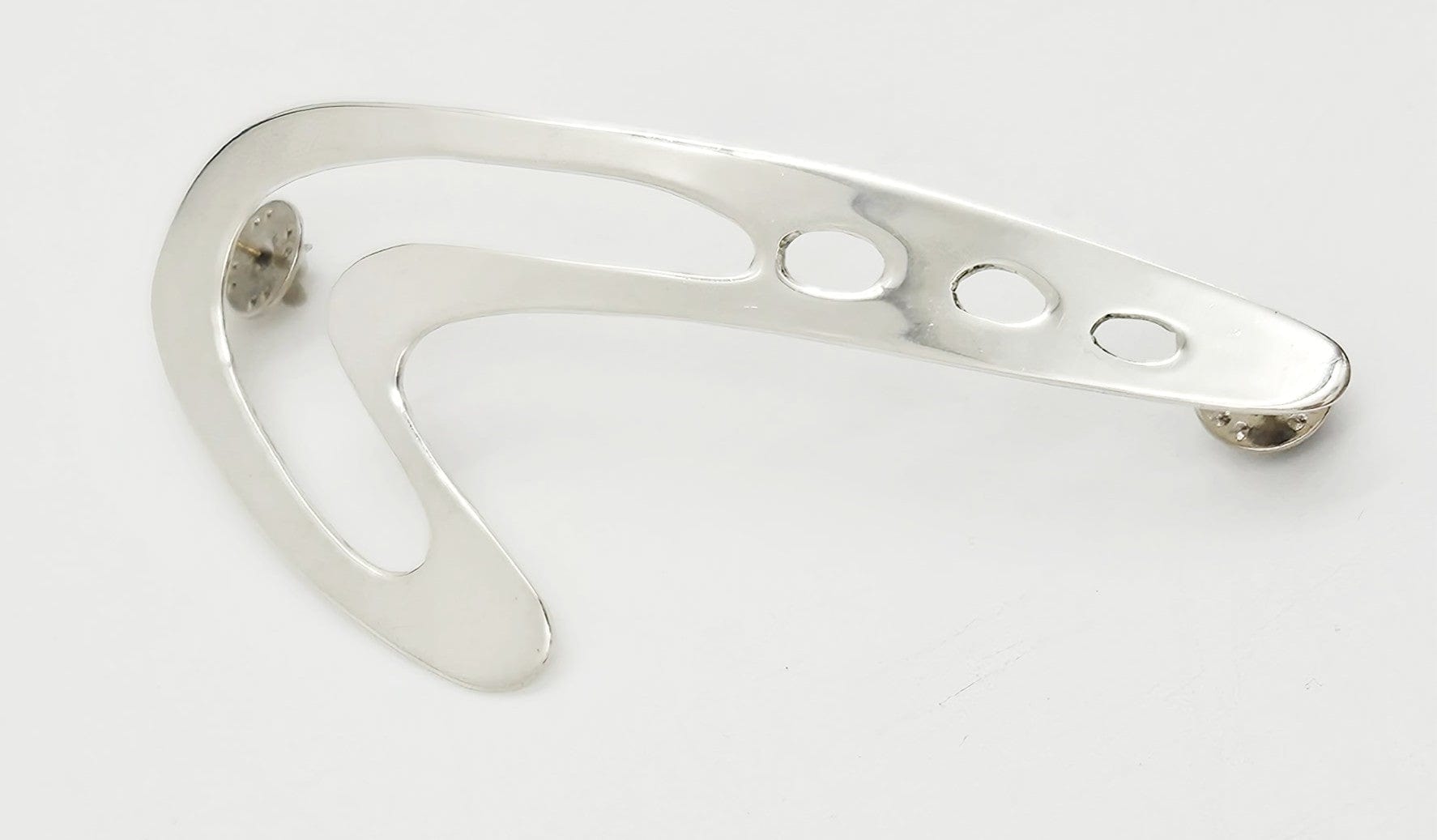 Artisan Brooch Jewelry Artisan Signed Sterling Silver XL Retro Atomic Modernist Brooch