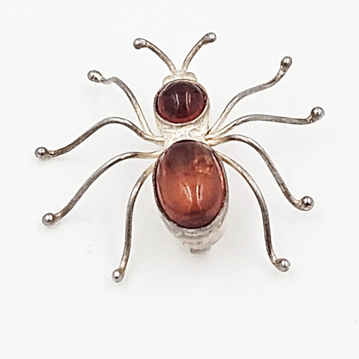 Artisan Brooch Jewelry Artisan Sterling Silver &amp; Amber Spider Brooch