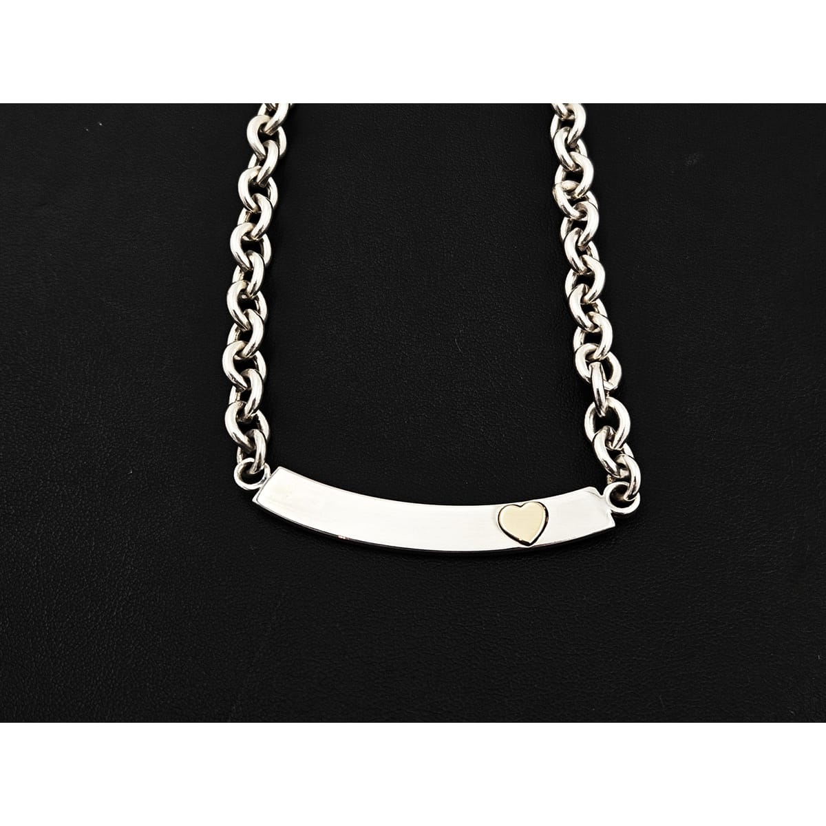 Artisan Signed Necklace Jewelry Artisan Signed Sterling &amp; 14K Gold Heavy Chain Choker Necklace