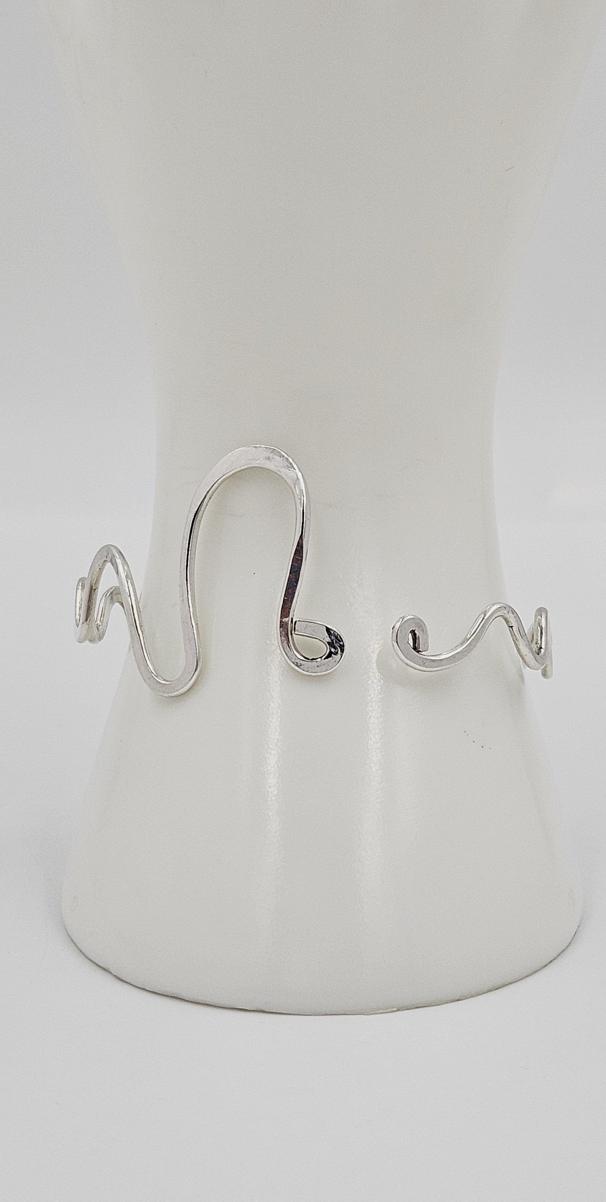 Artisan Sterling Bracelet Jewelry Artisan Signed Sterling Silver Modernist Squiggle Bracelet