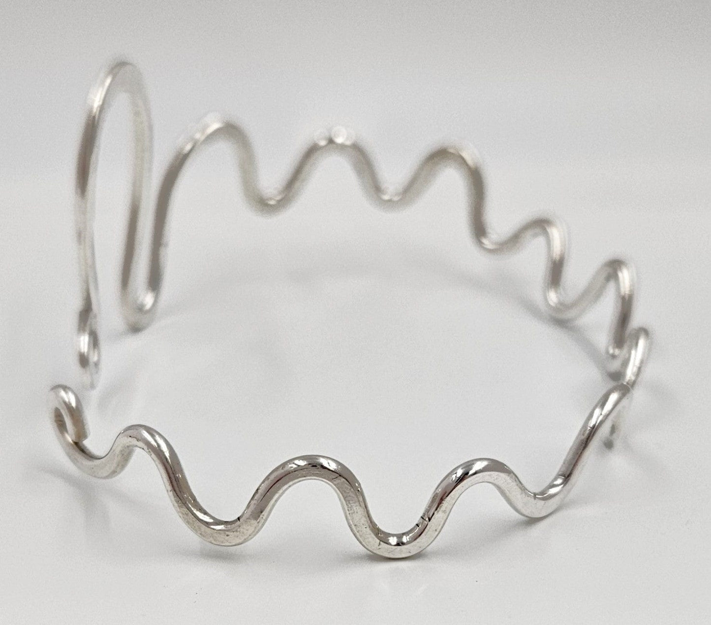 Artisan Sterling Bracelet Jewelry Artisan Signed Sterling Silver Modernist Squiggle Bracelet