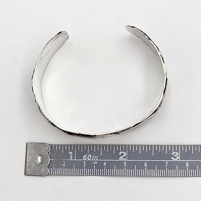Artisan sterling silver abstract modernist Cuff Bracelet, view 10 of 10