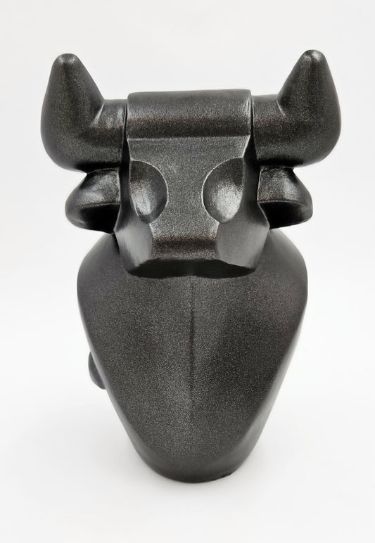 Austin Productions Sculpture Restored Austin Prod Modernist Cubist Style Bull Head Sculpture Circa 2000