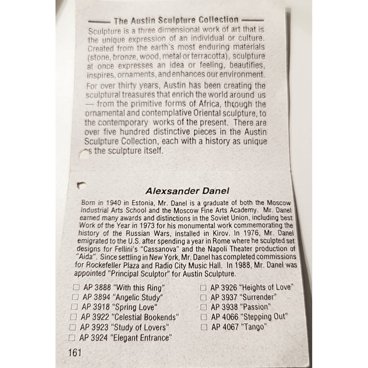 Austin Productions Sculpture Restored Austin Productions Abstract Faces Sculpture "Surrender" Danel Signed