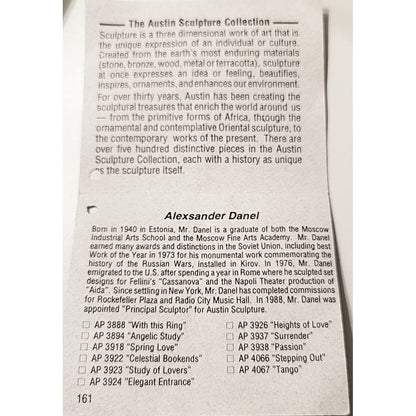 Austin Productions Sculpture Restored Austin Productions Abstract Faces Sculpture "Surrender" Danel Signed