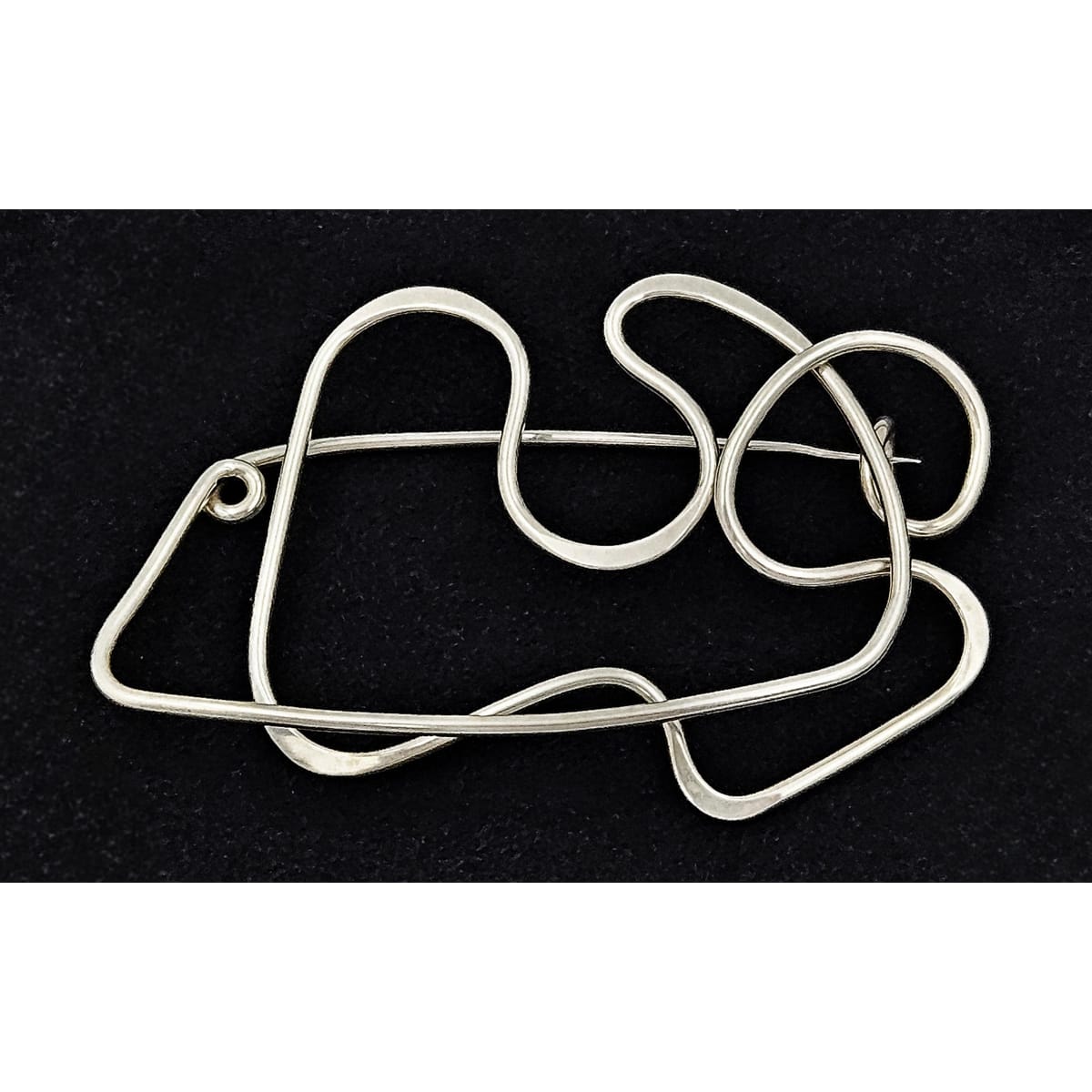 Bacon Jewelry Rare Designer Bacon Sterling Modernist Abstract  Brooch 1950/60s Large