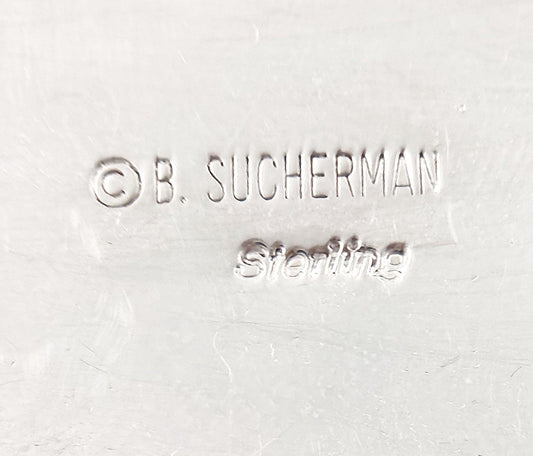 Barbara Sucherman Jewelry Designer Sucherman Sterling Abstract Modernist Long Articulating Brooch '80s