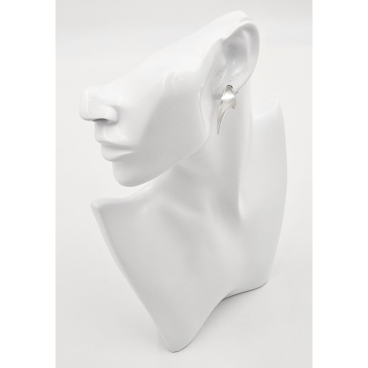 Bent Knudsen Denmark sterling silver Atomic modernist Post Back Earrings C 1960s, view 2 of 8