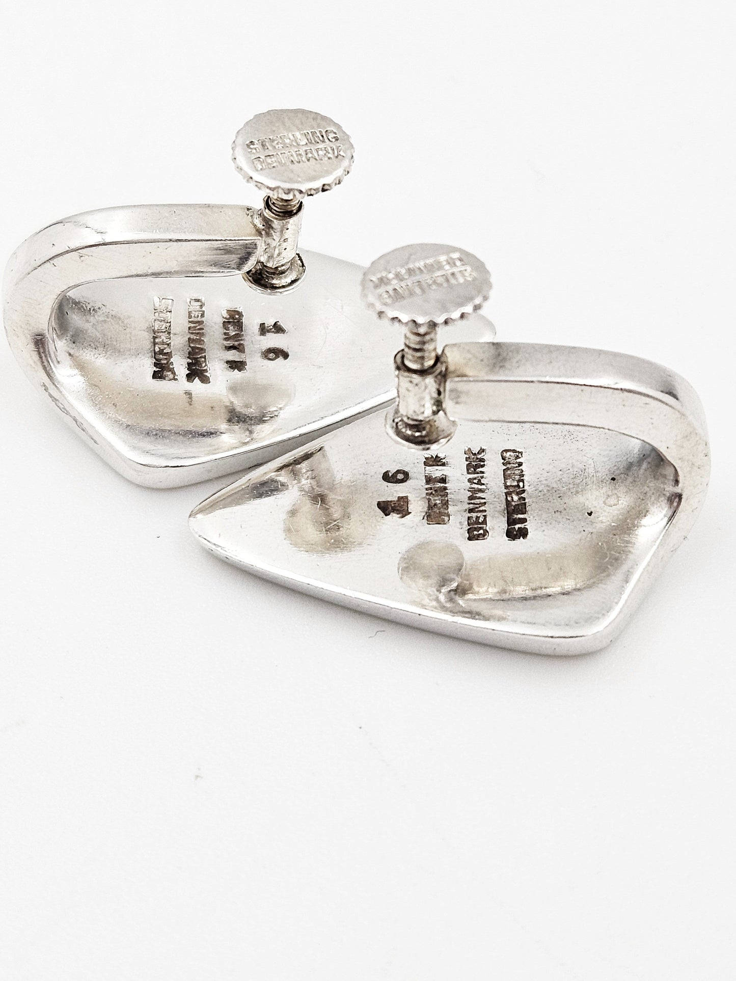 Bent Knudsen Jewelry Denmark Designer Bent Knudsen Bent K Sterling Modernist Earrings Circa 1960's
