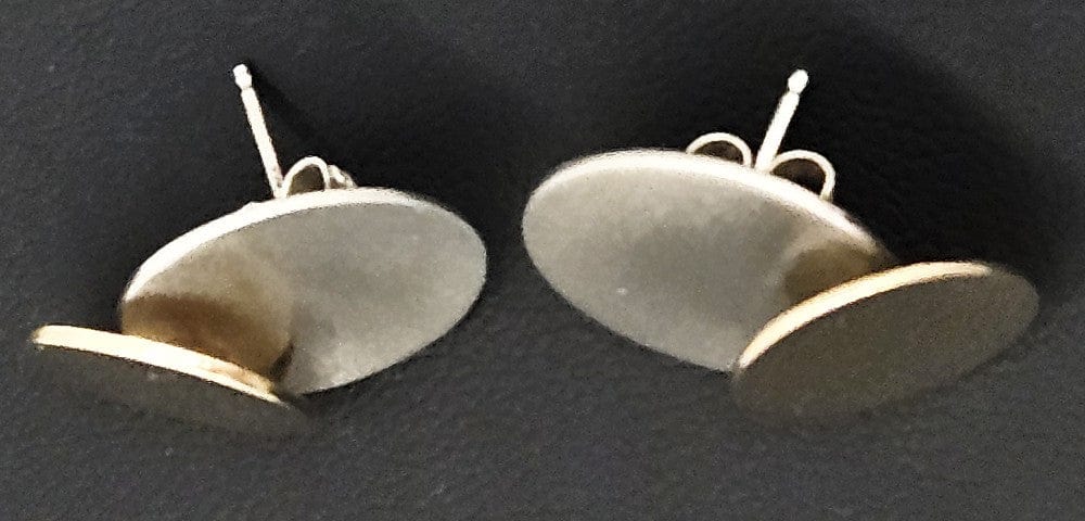 Betty Cooke Jewelry Superb Designer Betty Cooke 3D Modernist Sterling 14K Disc Earrings 1960s
