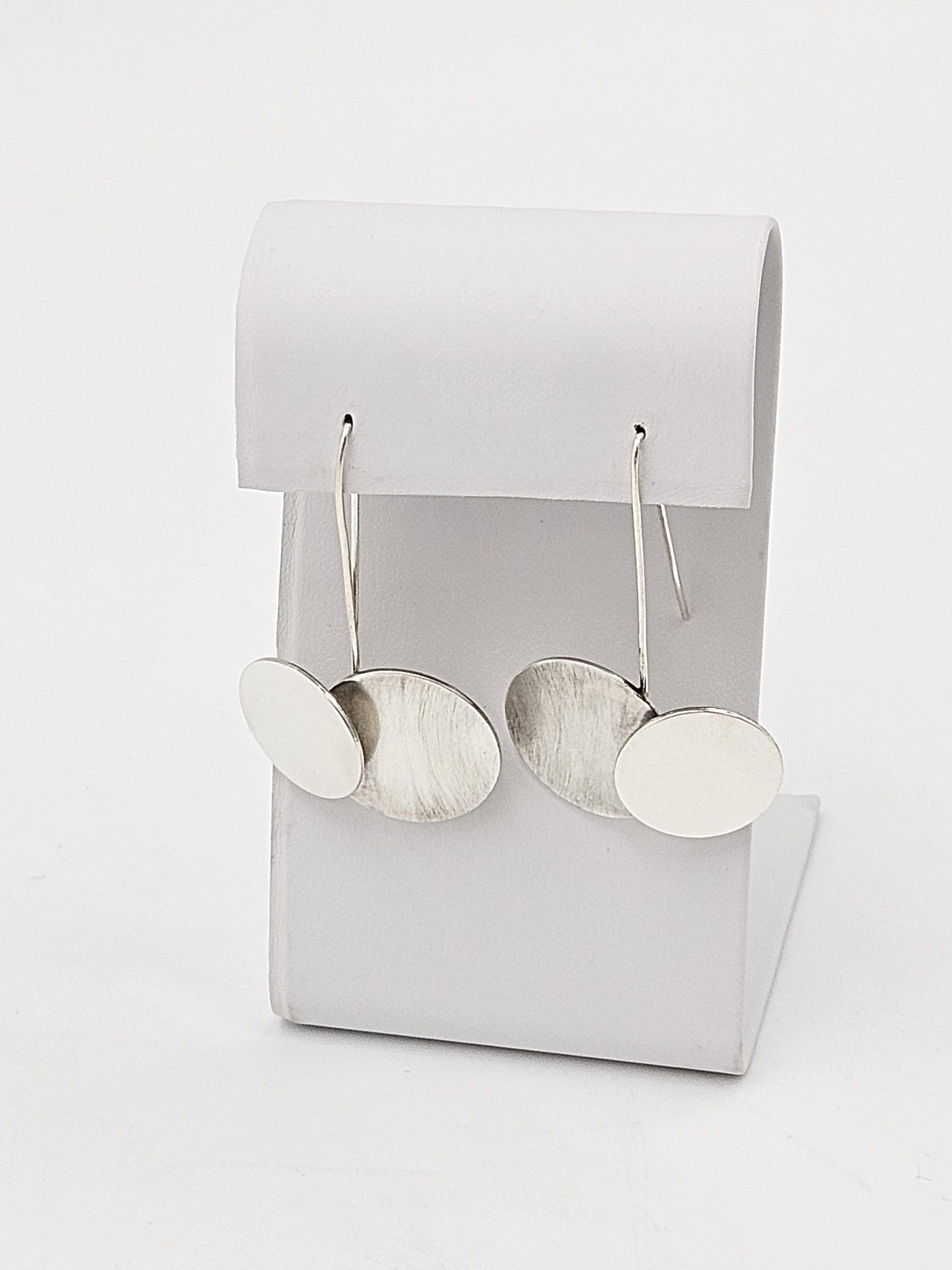 Betty Cooke Jewelry Superb US Designer Betty Cooke 3D Modernist Sterling Silver Disc Earrings 70/80s