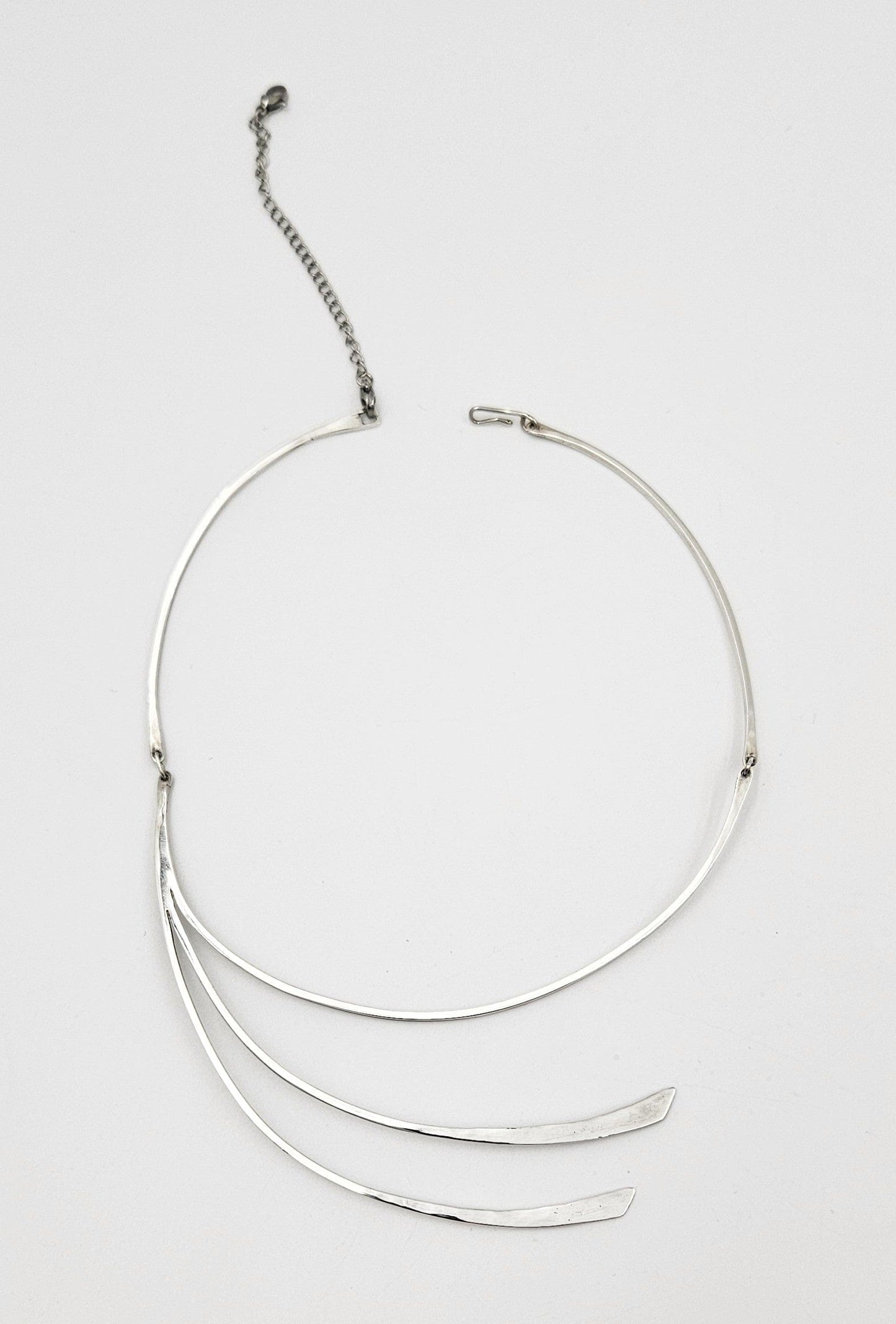 Betty Cooke Jewelry Superb US Designer Betty Cooke Modernist Sterling Silver Necklace Circa 1950's