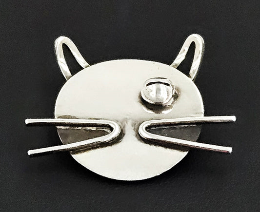 Bill Tendler Jewelry Rare US Designer Bill Tendler Sterling Modernist 3D Winking Cat Brooch 1950s