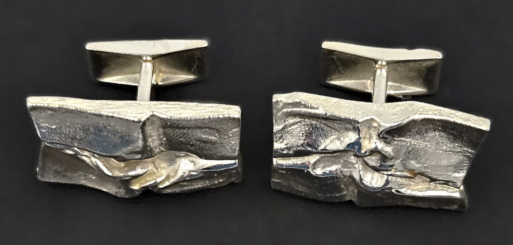 Bjorn Weckström Lapponia Jewelry Superb Bjorn Weckström Lapponia Sterling Abstract Modernist Cufflinks 1970