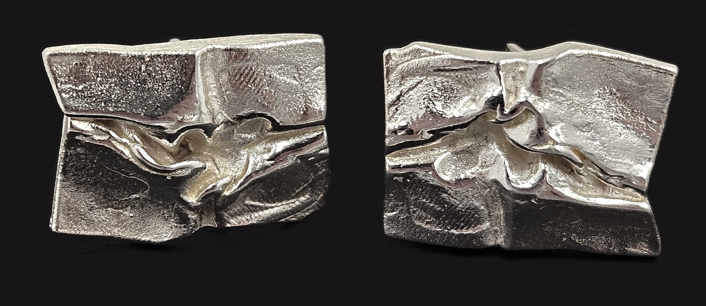 Bjorn Weckström Lapponia Jewelry Superb Bjorn Weckström Lapponia Sterling Abstract Modernist Cufflinks 1970