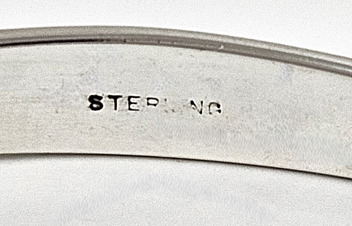 Bolt Sterling Jewelry Navajo George Bolt NM Sterling Silver Modernist Bangle Bracelet Circa 1980's