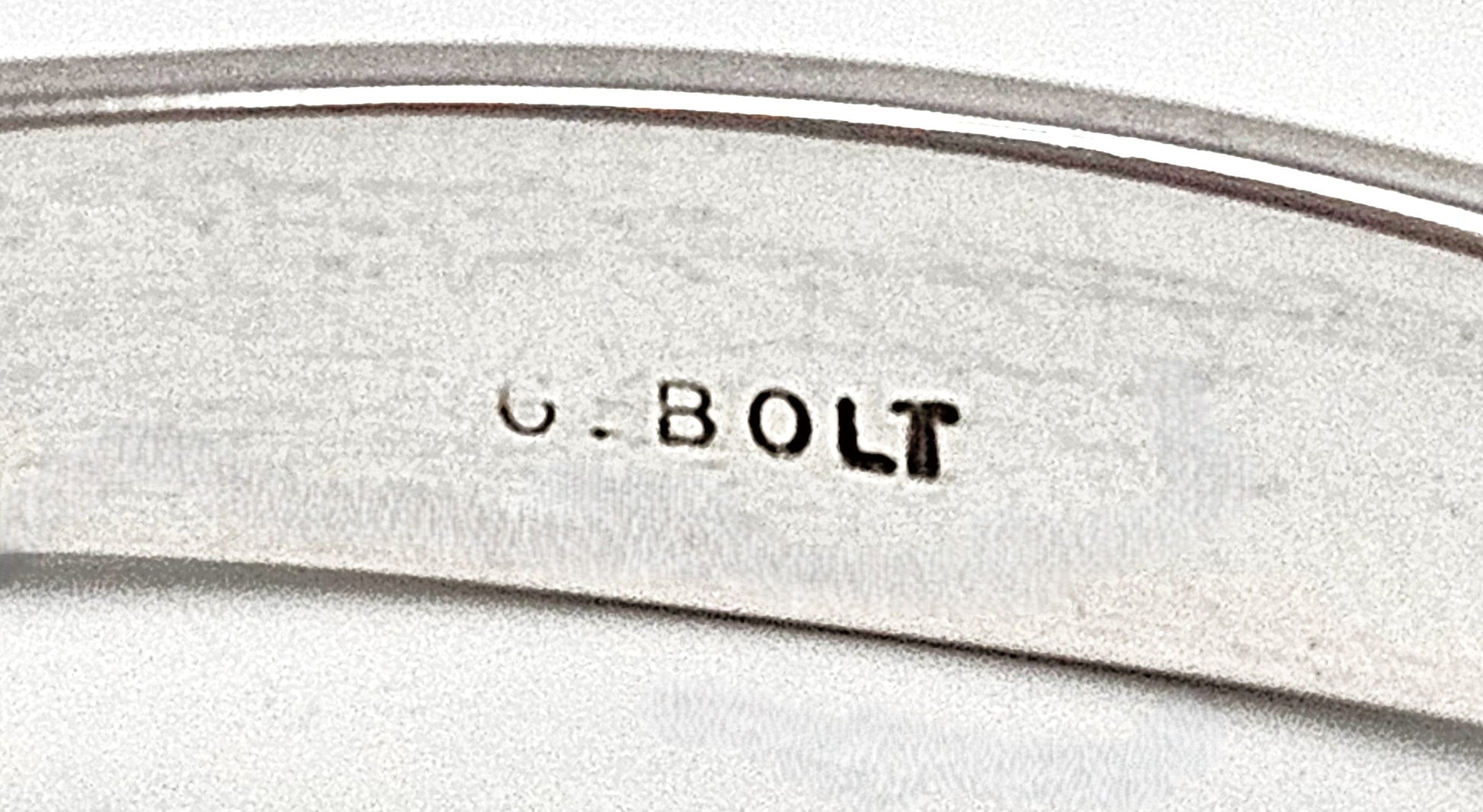 Bolt Sterling Jewelry Navajo George Bolt NM Sterling Silver Modernist Bangle Bracelet Circa 1980's