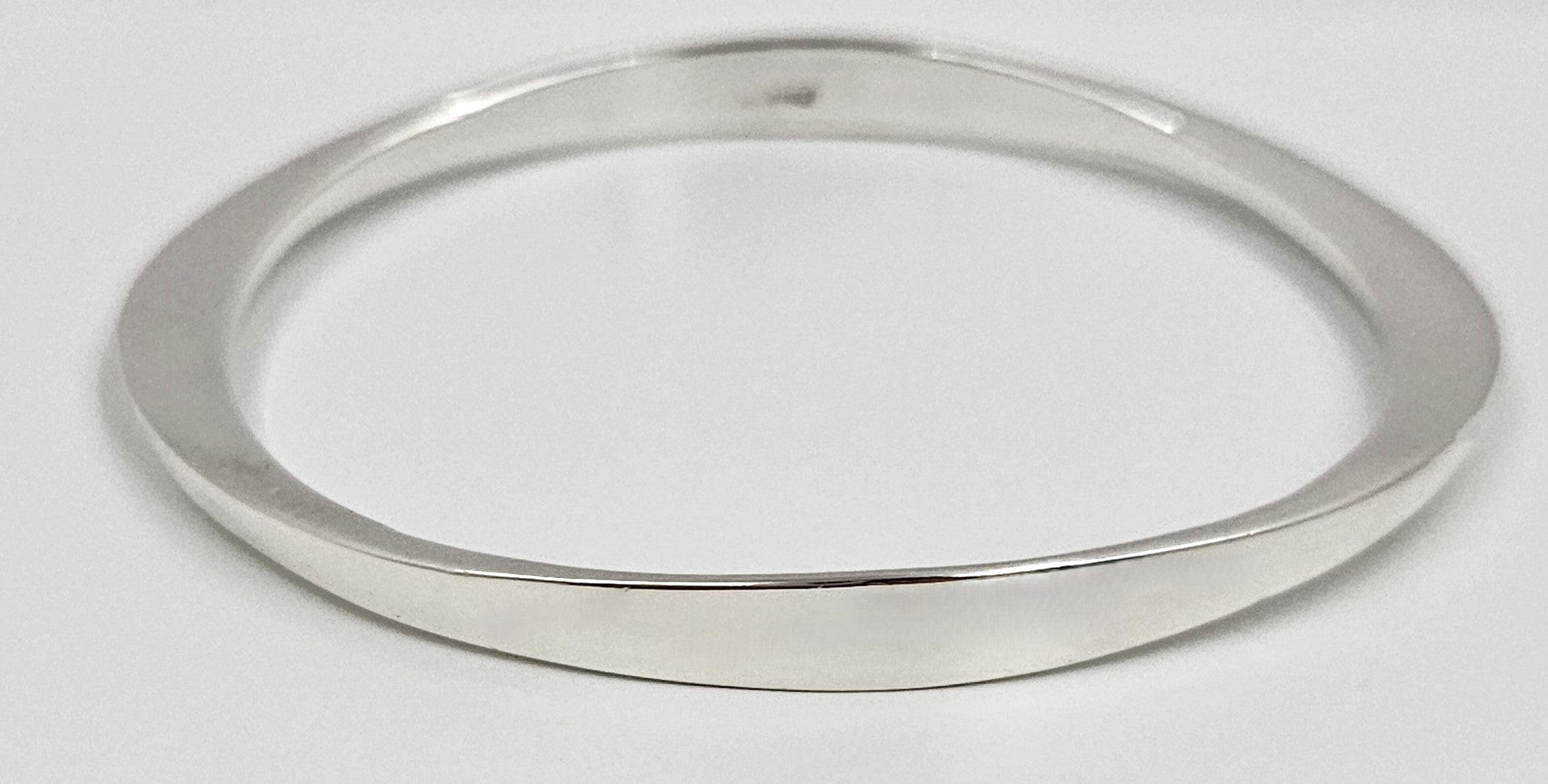 Bolt Sterling Jewelry Navajo George Bolt NM Sterling Silver Modernist Bangle Bracelet Circa 1980's