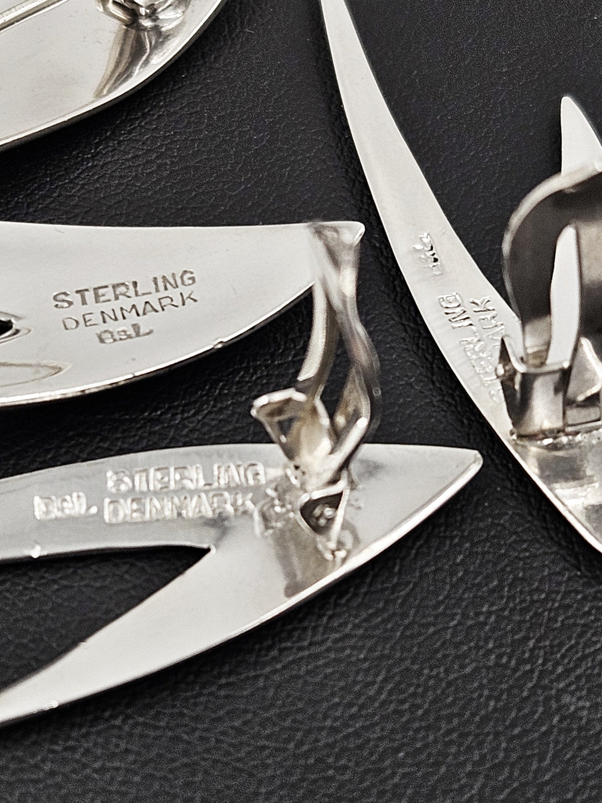 Borresen Lassen Jewelry Børresen Lassen B&L Denmark Sterling 3D Retro Atomic Brooch Earring Set 50s