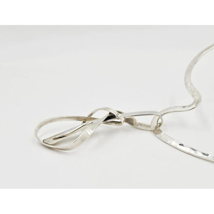 Signed Artisan BF Sterling Silver Unisex Modernist XL Neck Ring