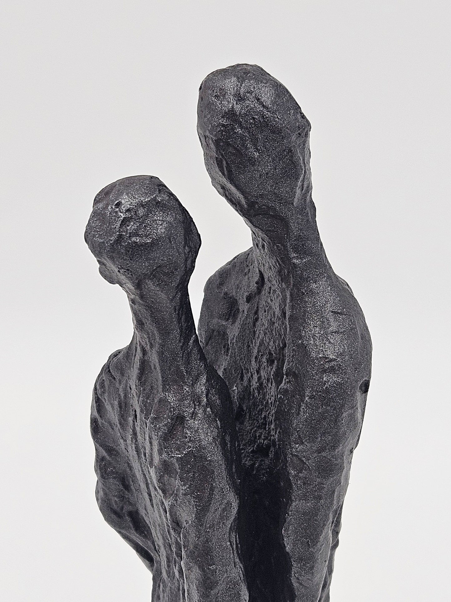 Bronze Couple Statue Sculpture Vintage Bronze Brutalist Abstract Modernist Couple Sculpture Marble Base - Signed
