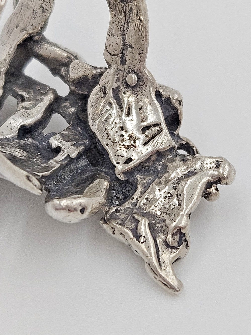 Brutalist Ring Jewelry Designer Sterling Silver Modernist Brutalist Ring Signed