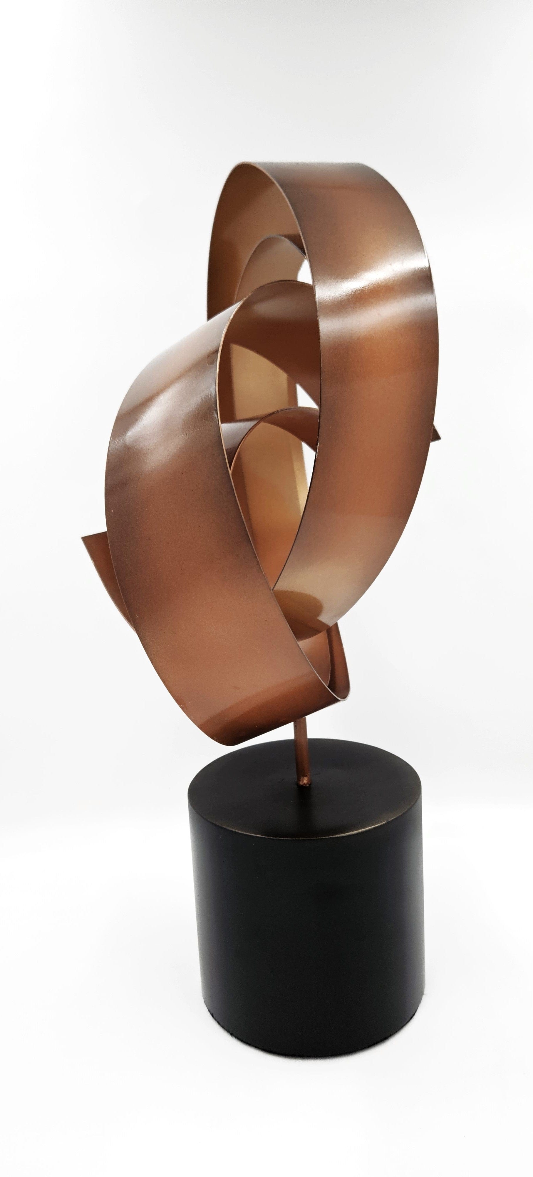 C Jere Sculpture Superb Curtis Jere Rare Kinetic Enameled Steel Fluid Spiral Sculpture Circa 2003