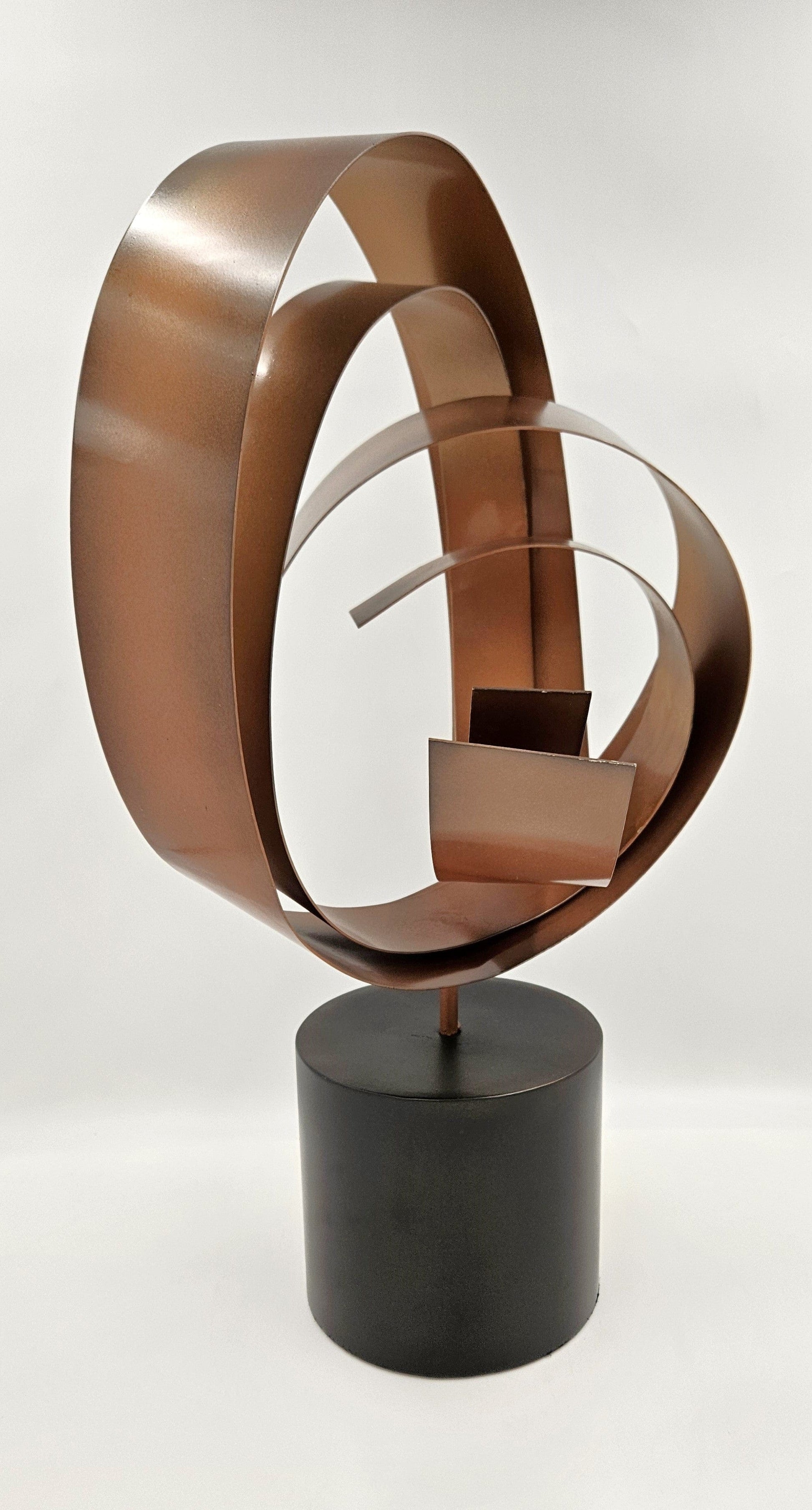 C Jere Sculpture Superb Curtis Jere Rare Kinetic Enameled Steel Fluid Spiral Sculpture Circa 2003