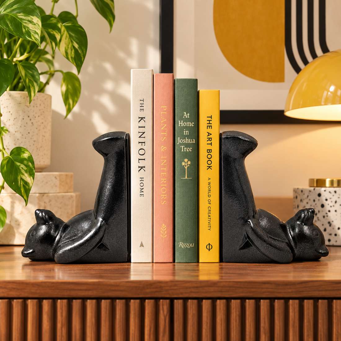 Dolbi Cashier Bookends Superb Dolbi Cashier Solid Brass Modernist Koons Style Bear Bookends C 1980s