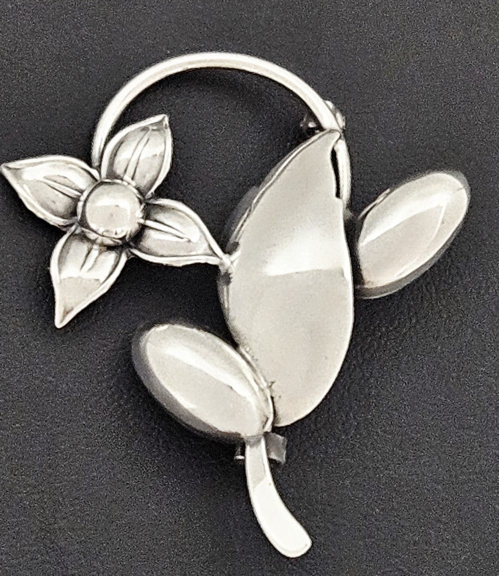Carl Ove Frydensberg Jewelry Danish Designer COF Frydensberg Sterling 3D Flower Brooch Circa 1950s
