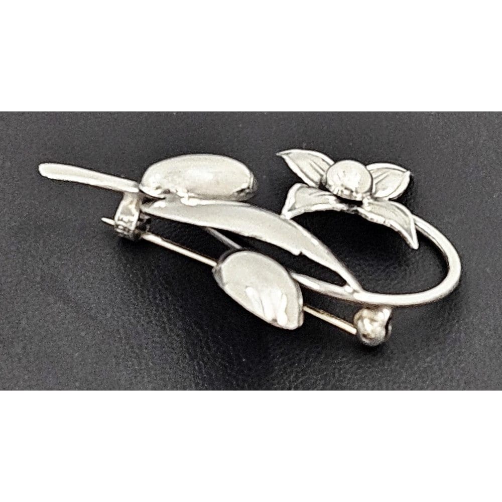 Dänischer Designer CO Frydensberg Sterling Silber 3D Blumen Brosche Ca. 1950er