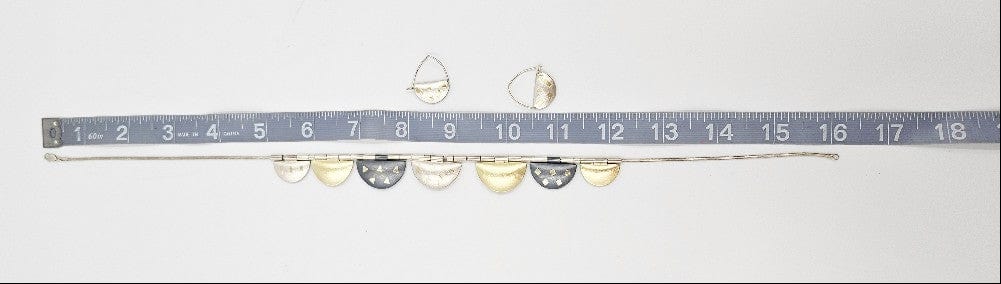 CG Jewelry Sterling Modernist Necklace Earrings SET