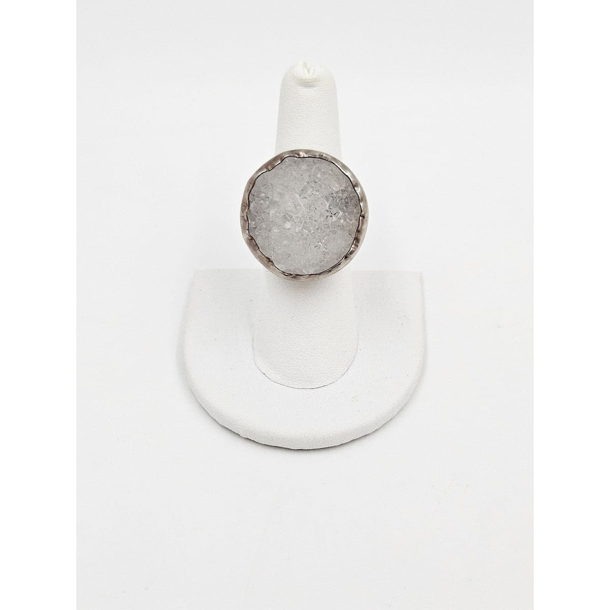 Chan Luu Jewelry Designer Chan Luu Modernist Bold Sterling &amp; Drusy Quartz Crystal Ring